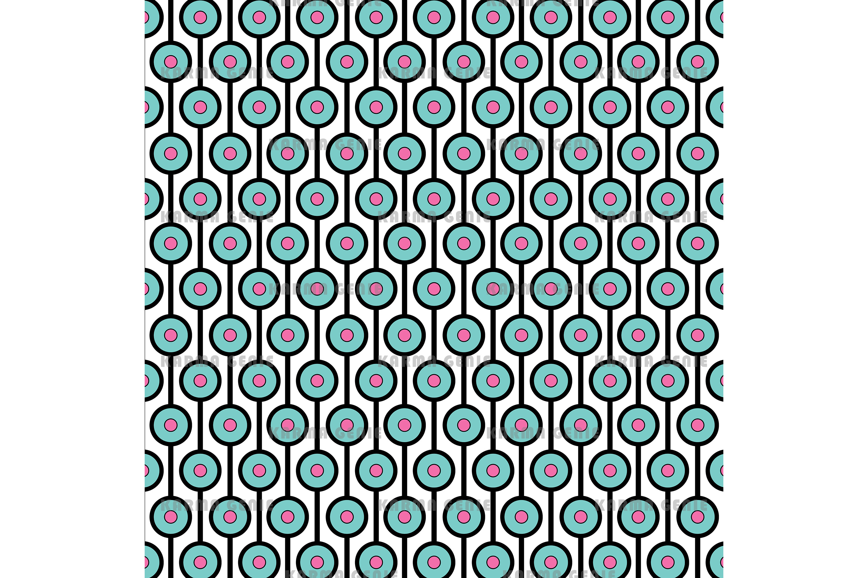 Mid Century Blue & Pink Circles Pattern Graphic by Karma Genie ...
