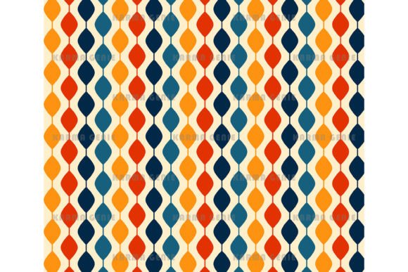 Retro 1970s Diamond Stripes Pattern