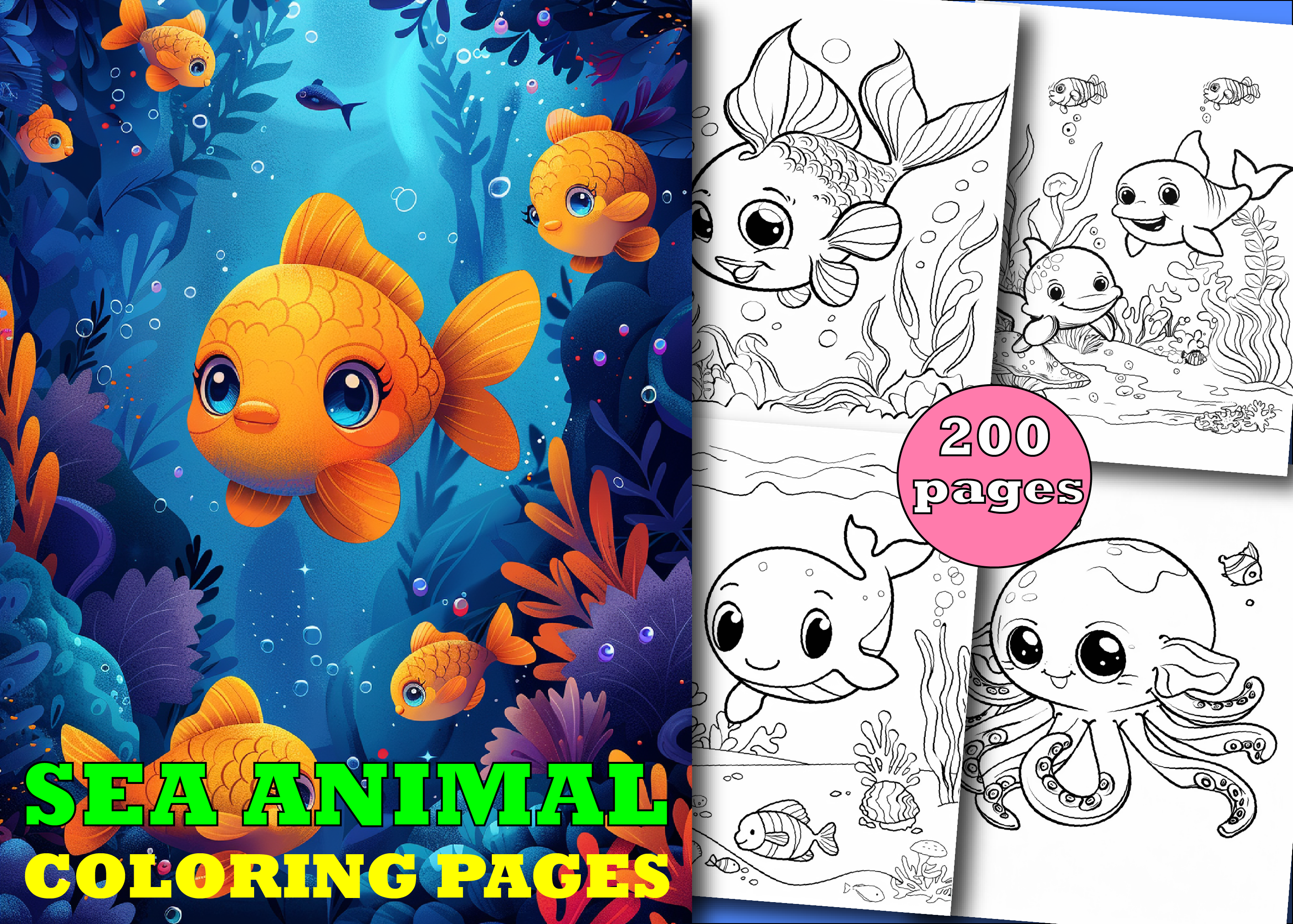 Sea Animal Coloring Book for Kids