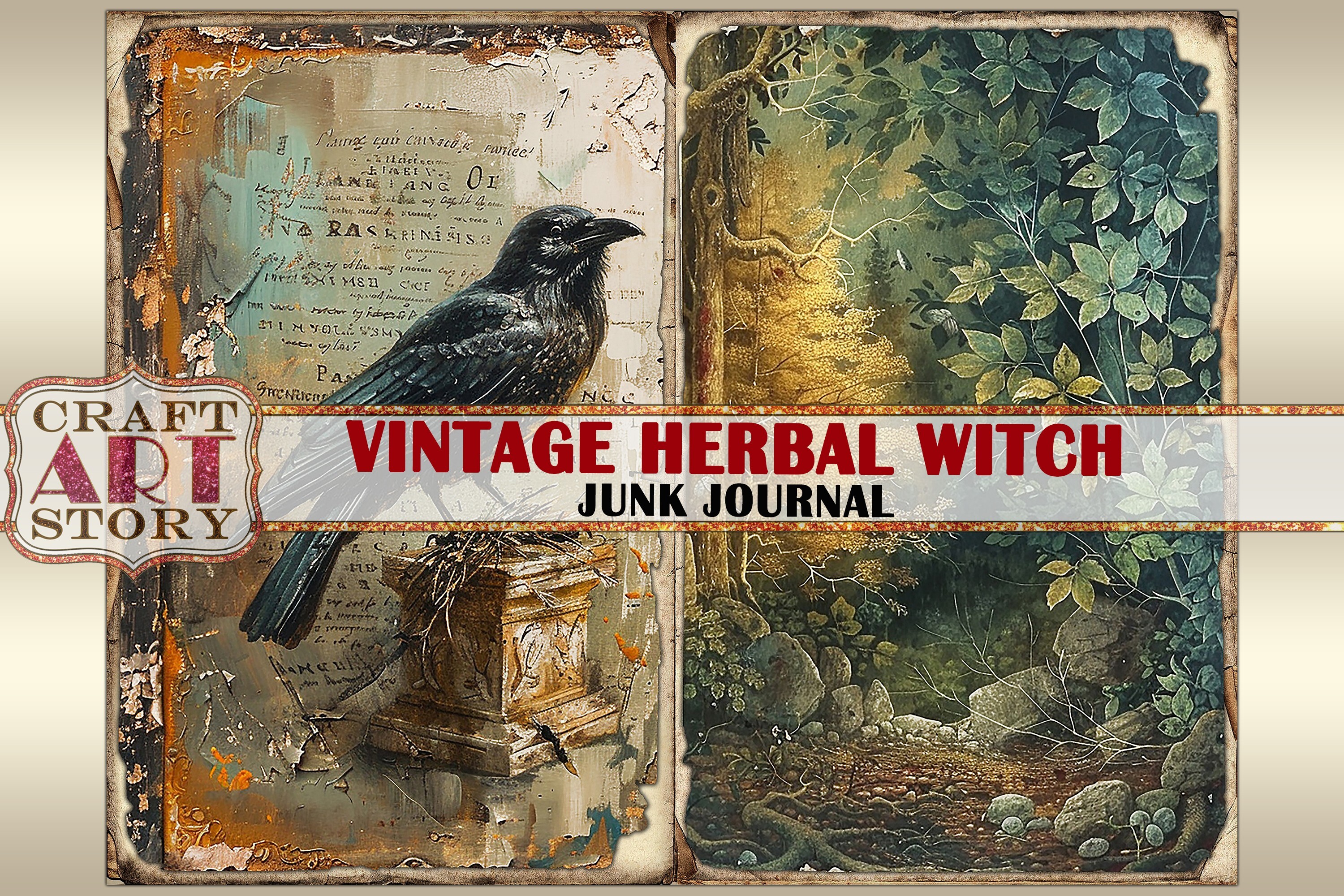 Vintage Herbal Witch Junk Journal Page Graphic by CraftArtStory ...