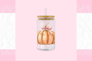 Watercolor Pumpkin with Pink Bow PNG Graphic by CotswoldCoDesigns ...
