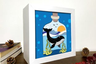 Whale 3D Papercut Shadow Box · Creative Fabrica