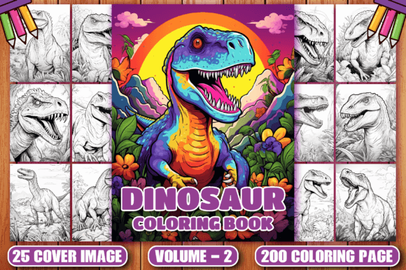 200 Dinosaur Coloring Pages for Adults Graphic by CockPit · Creative ...