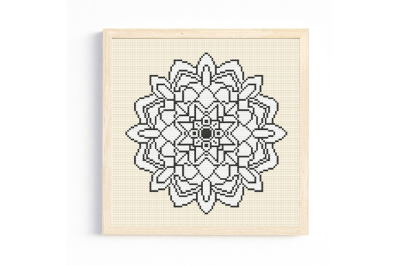 Black and White Mandala Cross Stitch