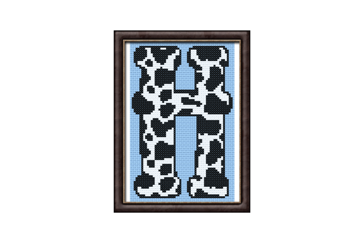Cow Print H Monogram Cross Stitch