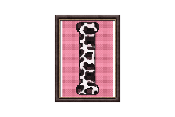 Cow Print I Monogram Cross Stitch