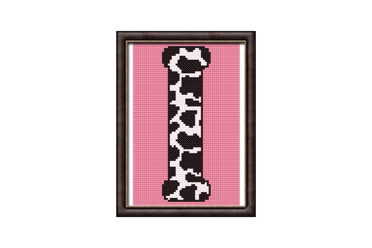 Cow Print I Monogram Cross Stitch