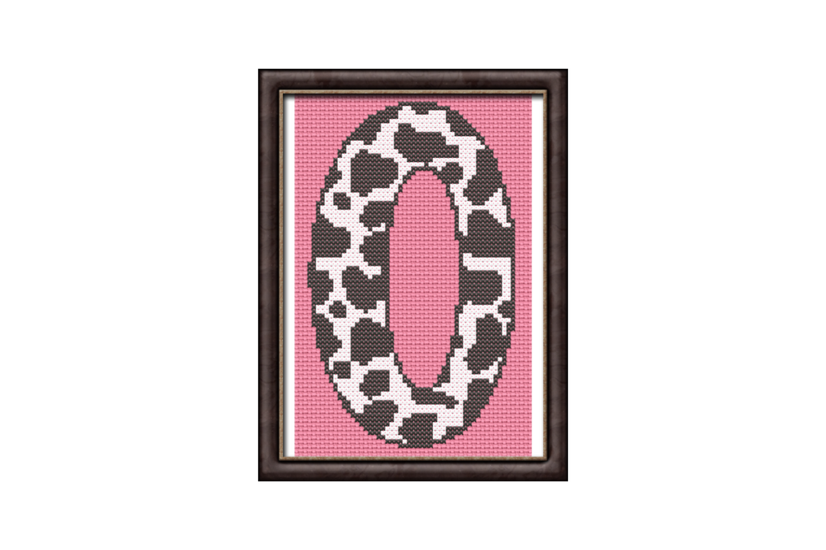 Cow Print O Monogram Cross Stitch