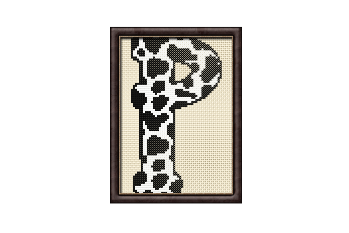 Cow Print P Monogram Cross Stitch