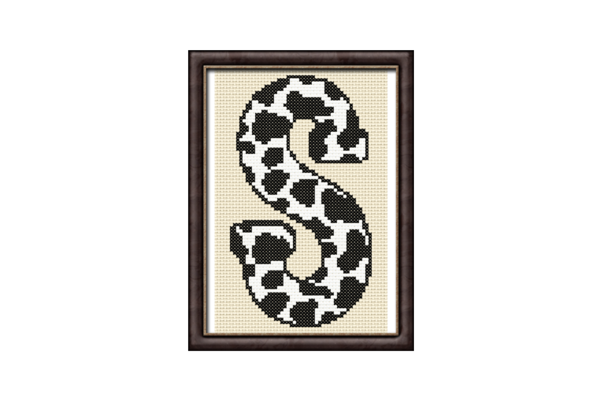 Cow Print S Monogram Cross Stitch