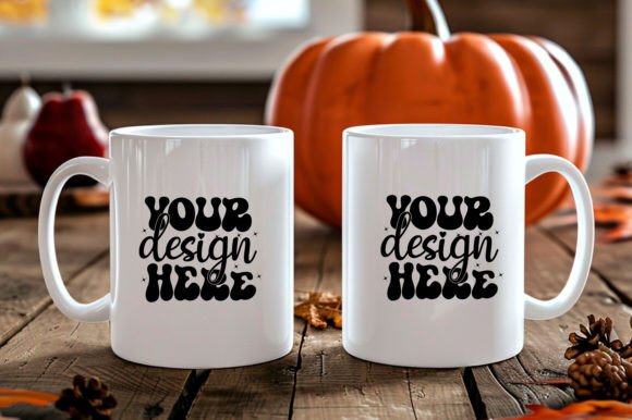 Fall Autumn White Mug Mockup Graphics