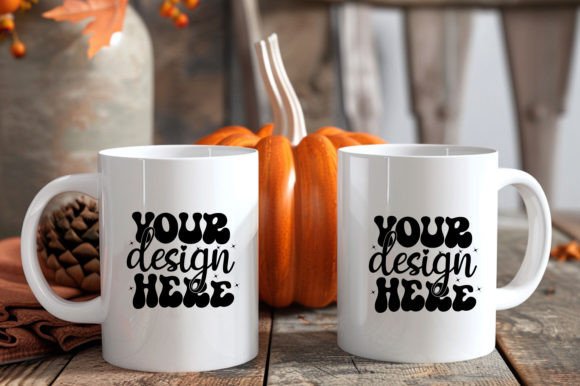 Fall Autumn White Mug Mockup Graphics