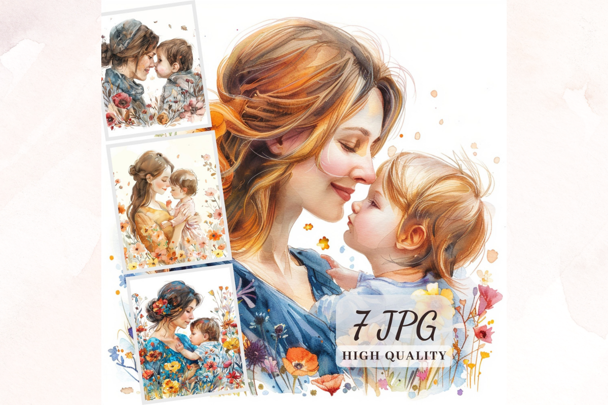 Mother and Child Clipart