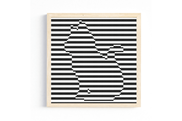 Op Art Sitting Cat Cross Stitch Pattern
