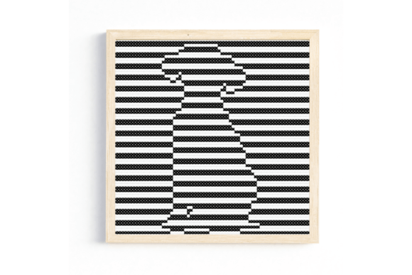 Op Art Sitting Dog Cross Stitch Pattern