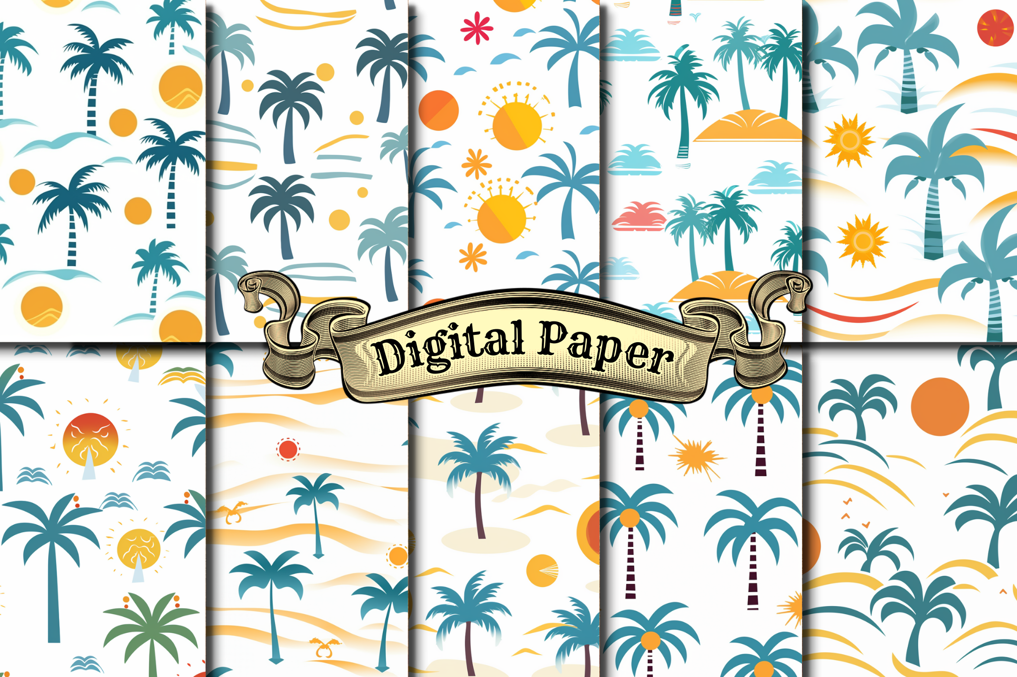 Palm Tree Digital Paper Graphic by craftsmaker · Creative Fabrica