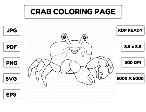 Red Jamaican Crab Coloring Isolated Page