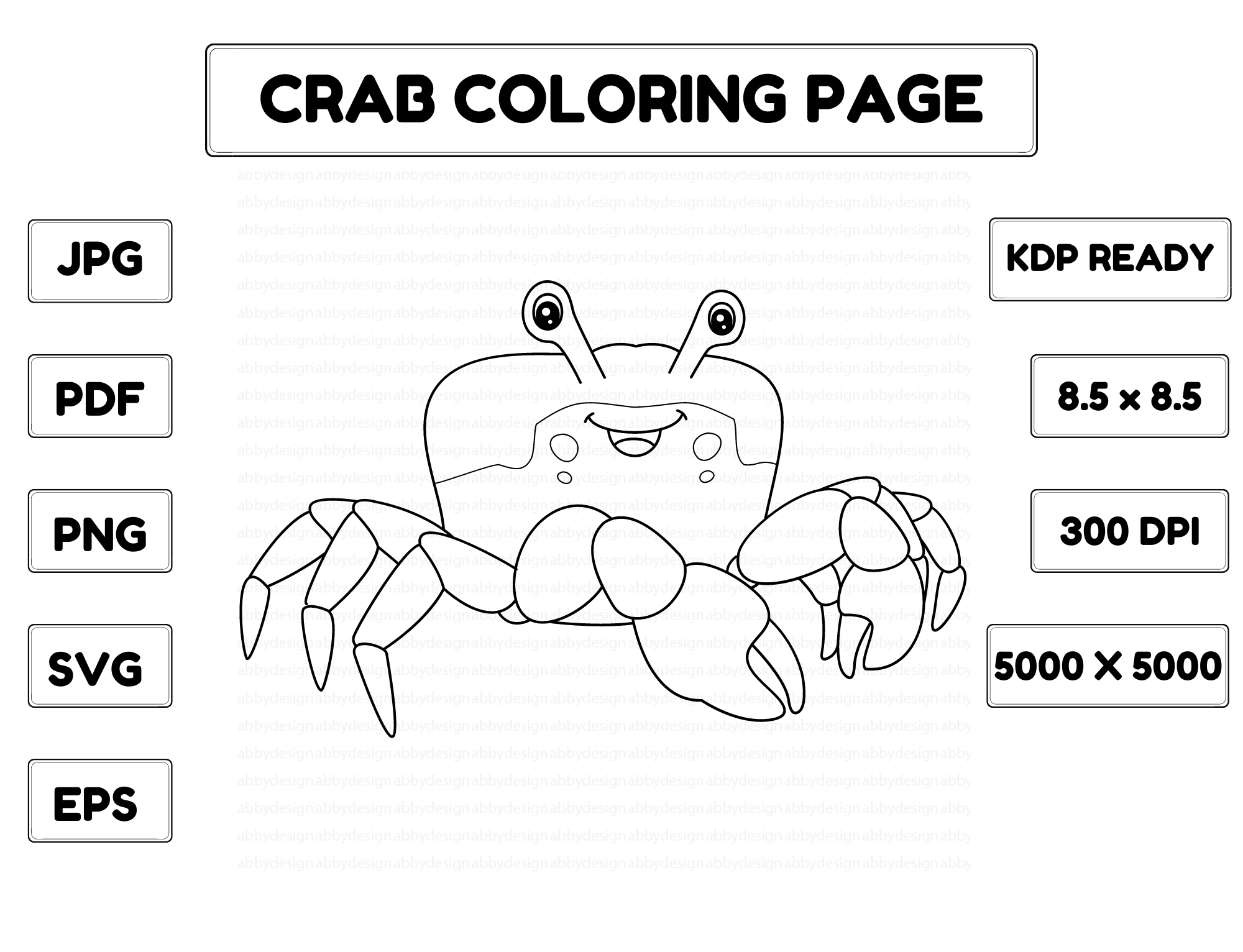 Red Jamaican Crab Coloring Isolated Page