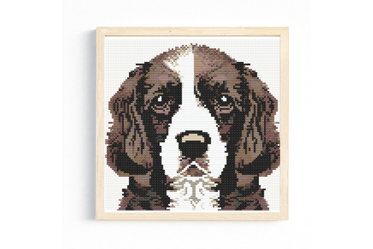 Spaniel Portrait Cross Stitch Pattern