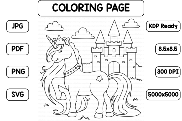 Unicorn Princess Coloring Page for Kids
