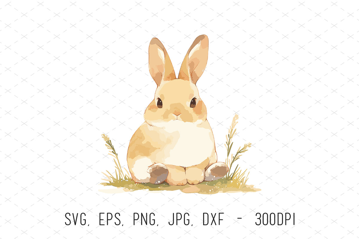 Watercolor Rabbit Nursery Kids Clipart Graphic by ArtCursor · Creative ...