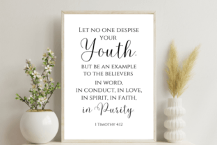 1 Timothy 4:12 Print, Scripture Wall Art Graphic by pmjkush · Creative ...