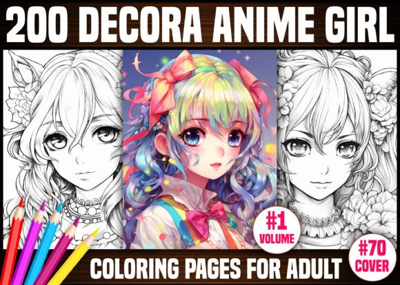 200 Decora Anime Girl Coloring Pages
