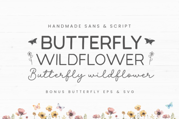 Preview specimen of Butterfly Wildflower sans serif font