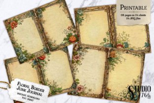 Floral Border Junk Journal Pages Graphic by Studio 7766 · Creative Fabrica