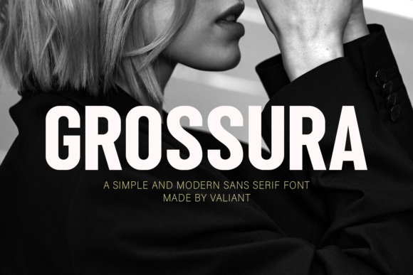 Grossura font preview for a business card