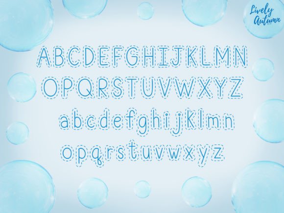 Line Bubble Font PNG with transparent background - Preview 1