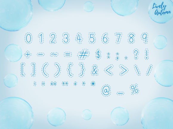 Line Bubble Font PNG with transparent background - Preview 2