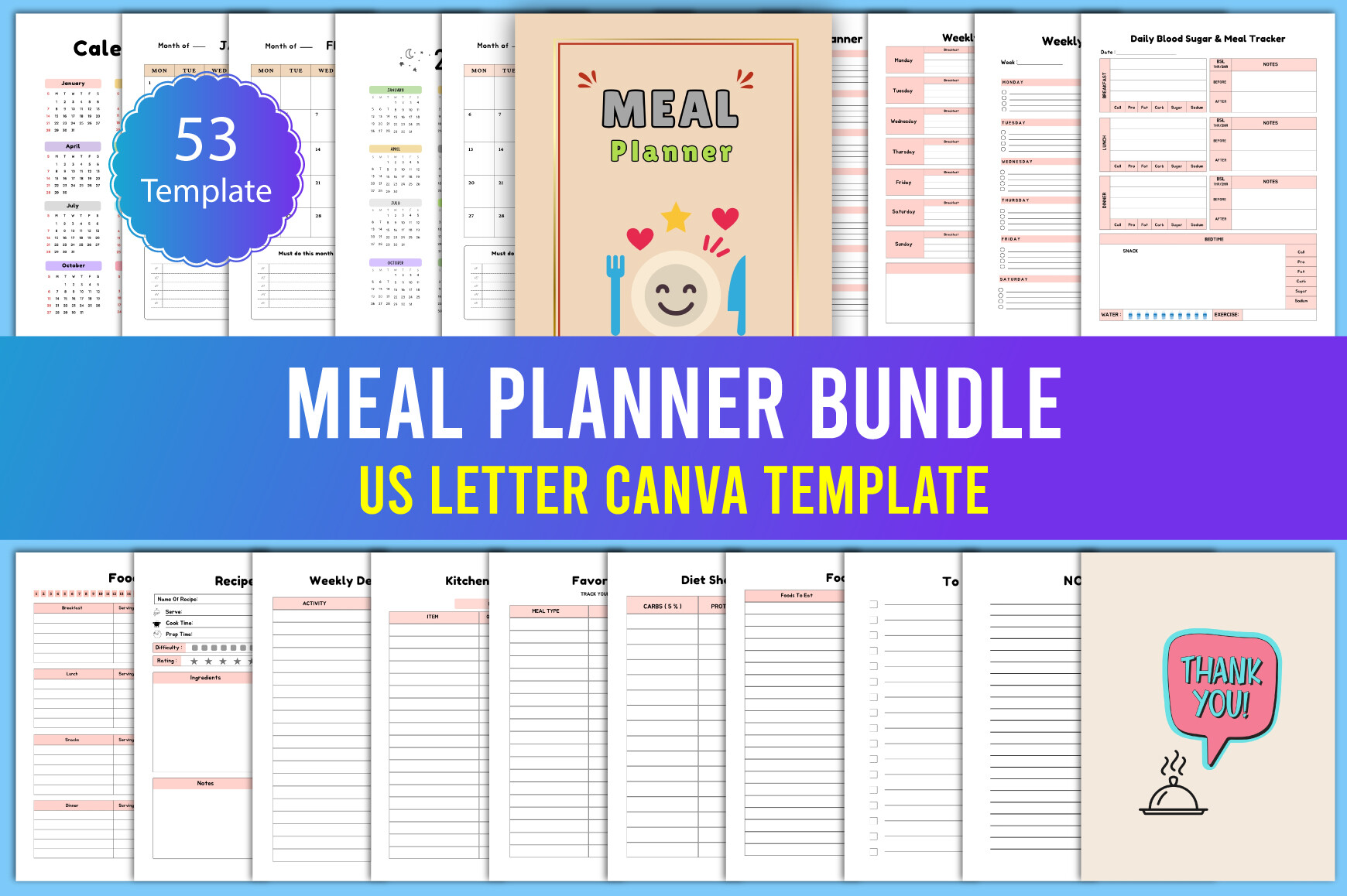 Meal Planner Bundle Canva