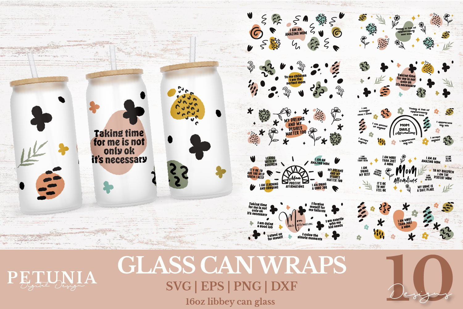 Mom Affirmations Glass Can Wrap SVG Graphic by petuniadigitaldesign ...