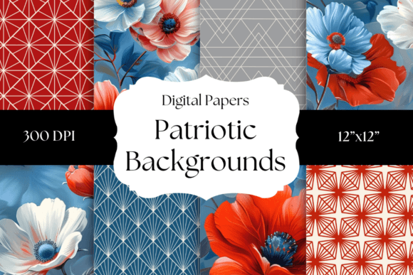 Patriotic Background Pattern Set 1 Graphic Backgrounds By More Paper Than Shoes