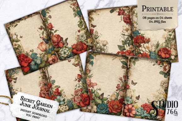 Secret Garden Junk Journal Pages Graphic by Studio 7766 · Creative Fabrica