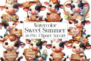 Watercolor Sweet Summer Clipart Graphic by CraftArtStudio · Creative ...