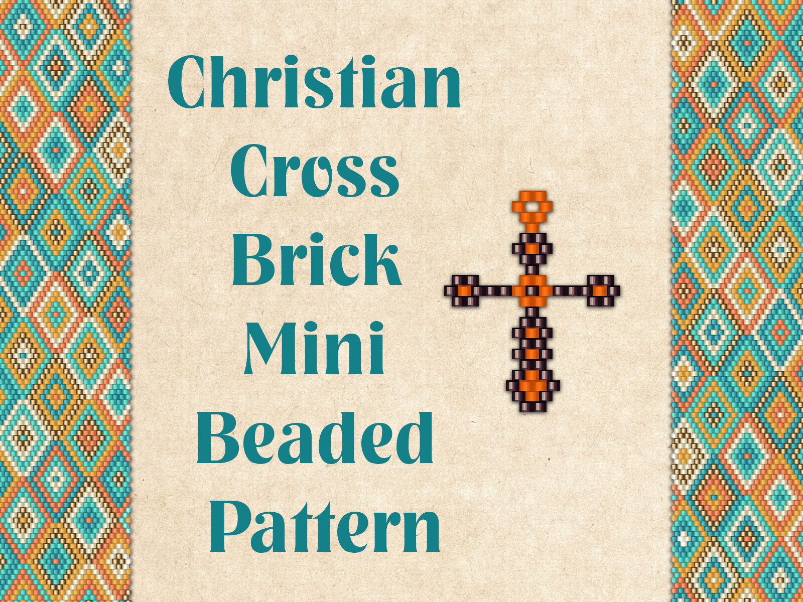 Сross, Brick Mini Beaded Pattern