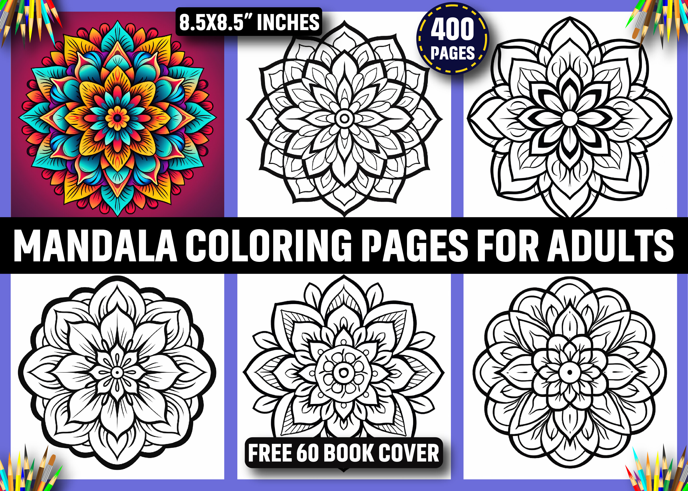 400 Mandala Coloring Pages for Adults