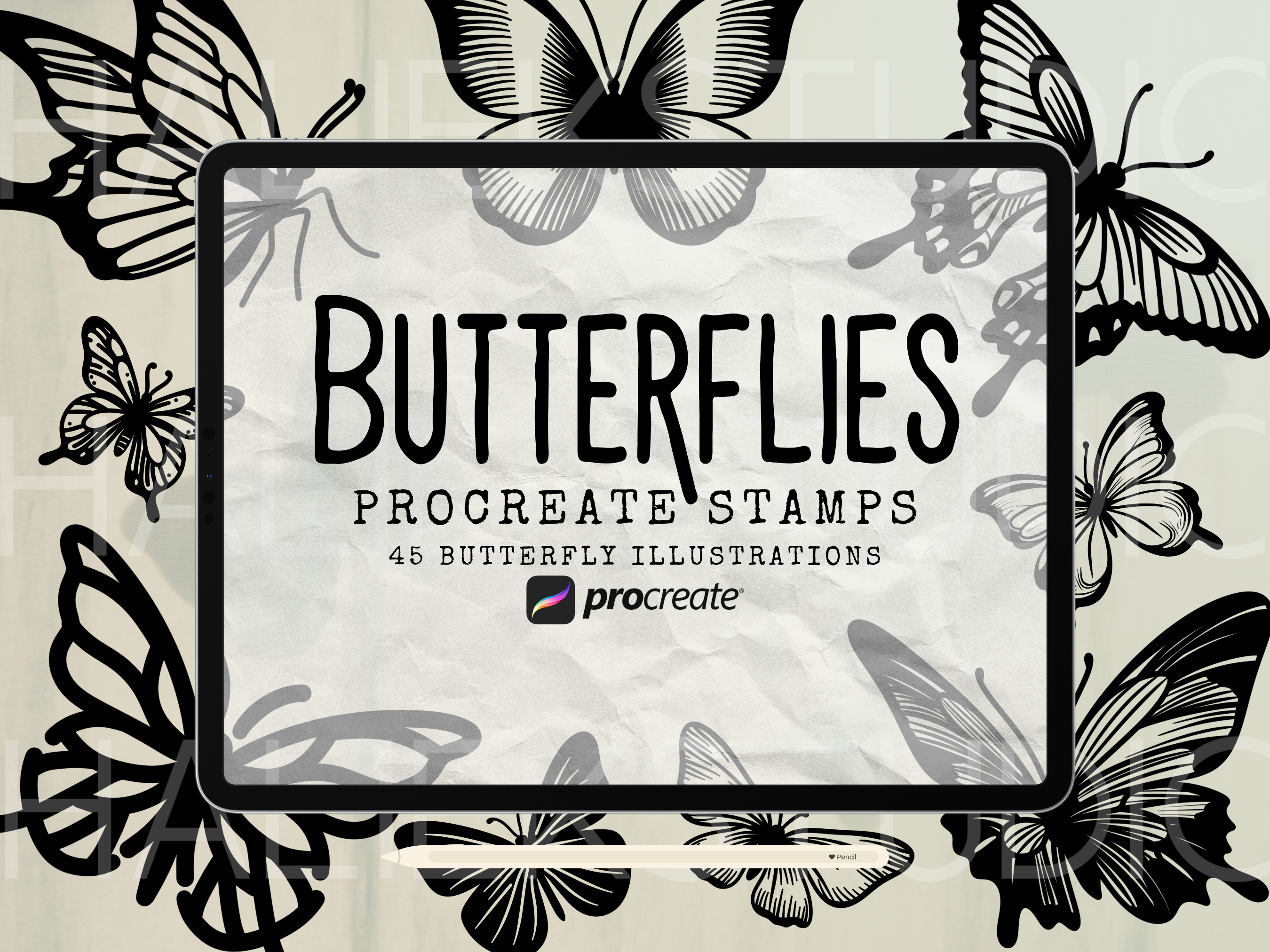 Butterflies Procreate Stamp Brush Set Graphic by HalieKStudio ...