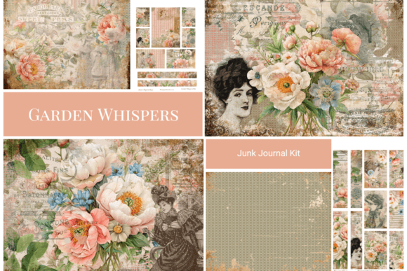 Garden Whispers Junk Journal Kit Graphic Crafts By More Paper Than Shoes