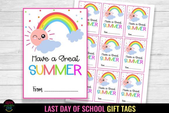 Summer I Last Day of School Gift Tags Graphic Crafts By Happy Printables Club