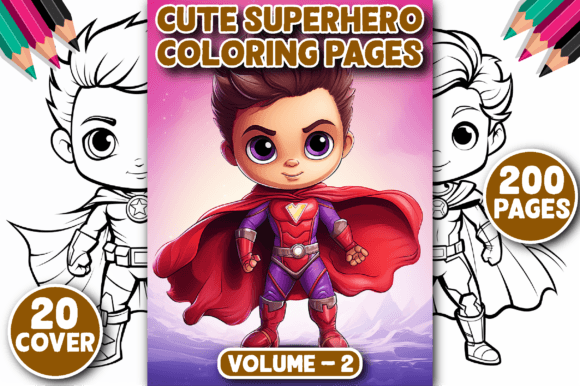 200 Cute Superhero Coloring Pages V - 2