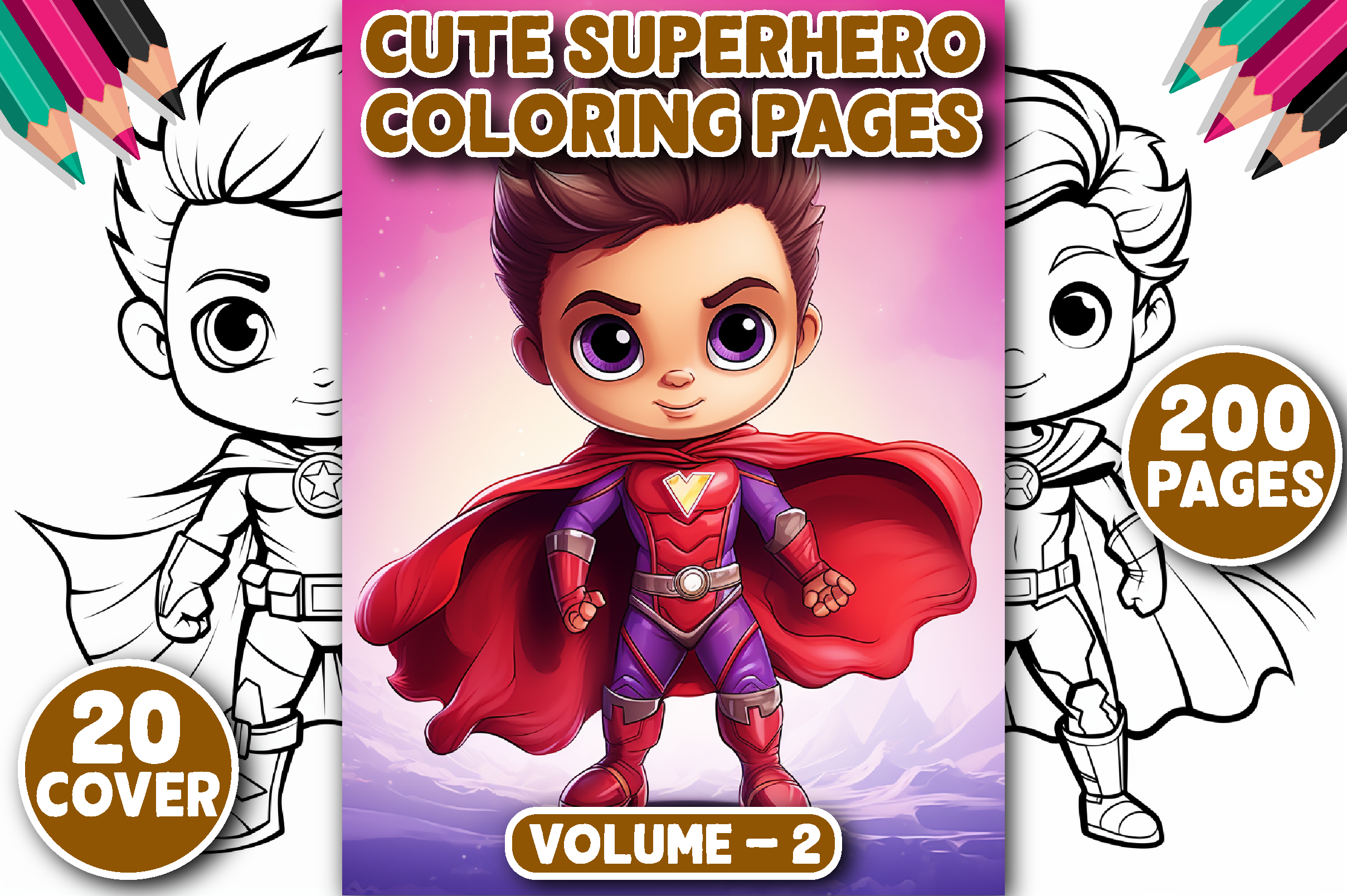 200 Cute Superhero Coloring Pages V - 2