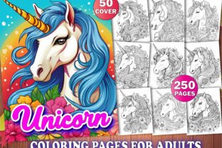 250 Unicorn Adult Coloring Pages for KDP Graphic by PLAY ZONE ...