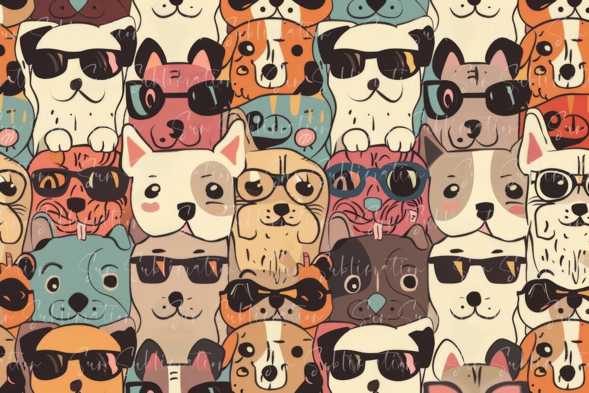 A Seamless Pattern of Cartoon Dogs Graphic by Sun Sublimation ...
