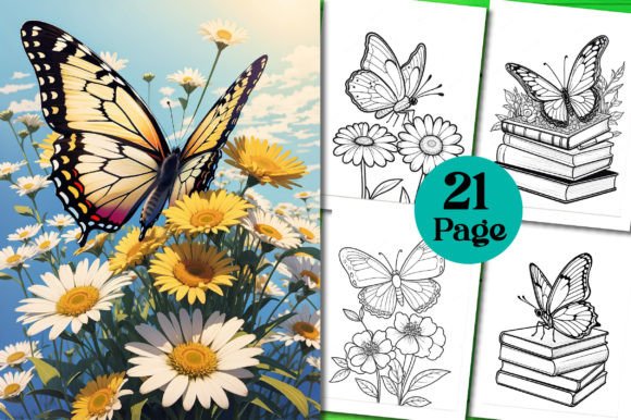 21 Butterfly Coloring Book for Kids