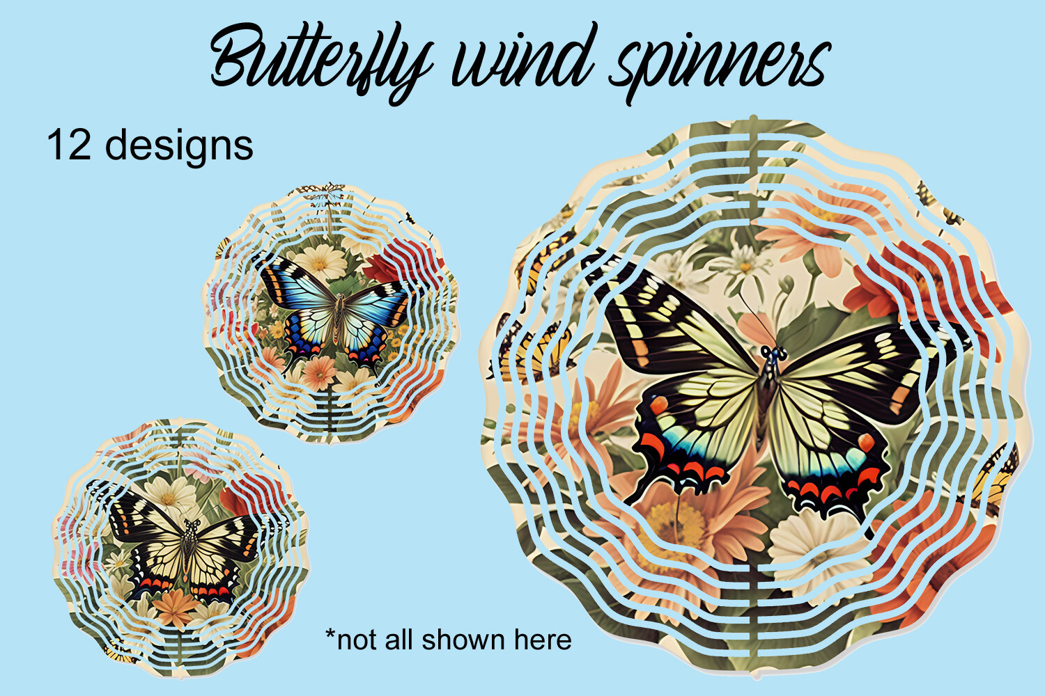 Butterfly Wind Spinners Graphic by Andrea Kostelic · Creative Fabrica