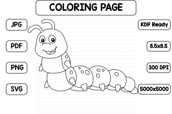 Caterpillar Coloring Page Isolated