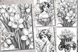 Daffodil Flowers Coloring Pages Graphic by ADCPArt · Creative Fabrica